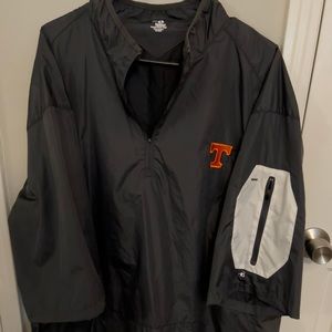 Mens Tennessee Vols quarter zip, short sleeve pullover windbreaker